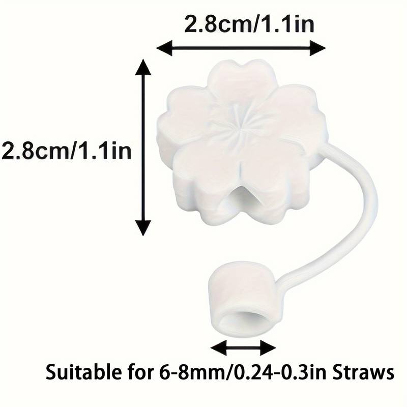 Straw Cover Stanley Cup Flower Silicone Straw Topper - Temu